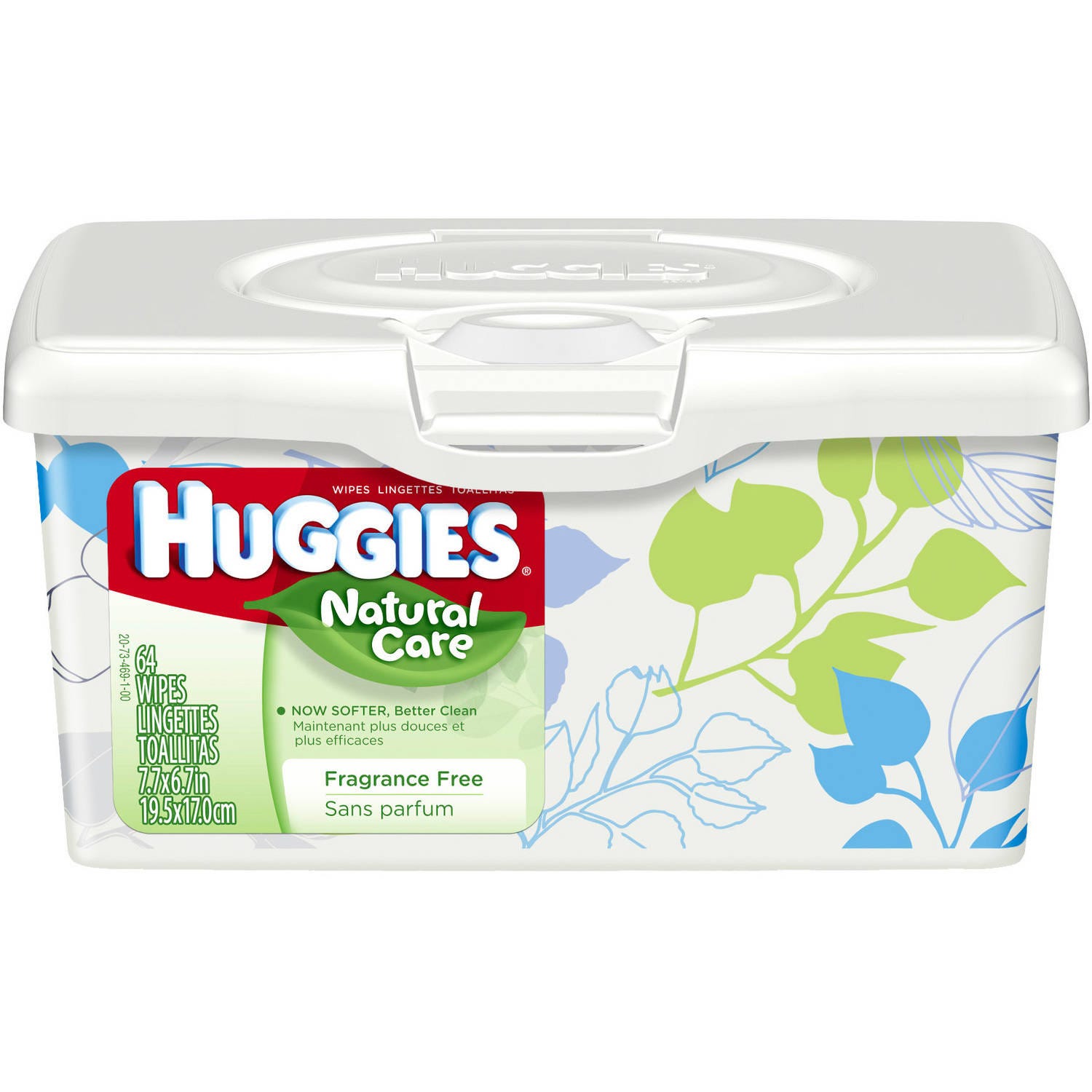 Huggies Natural Care Baby Wipes, Fragrance-Free, 64/Tub