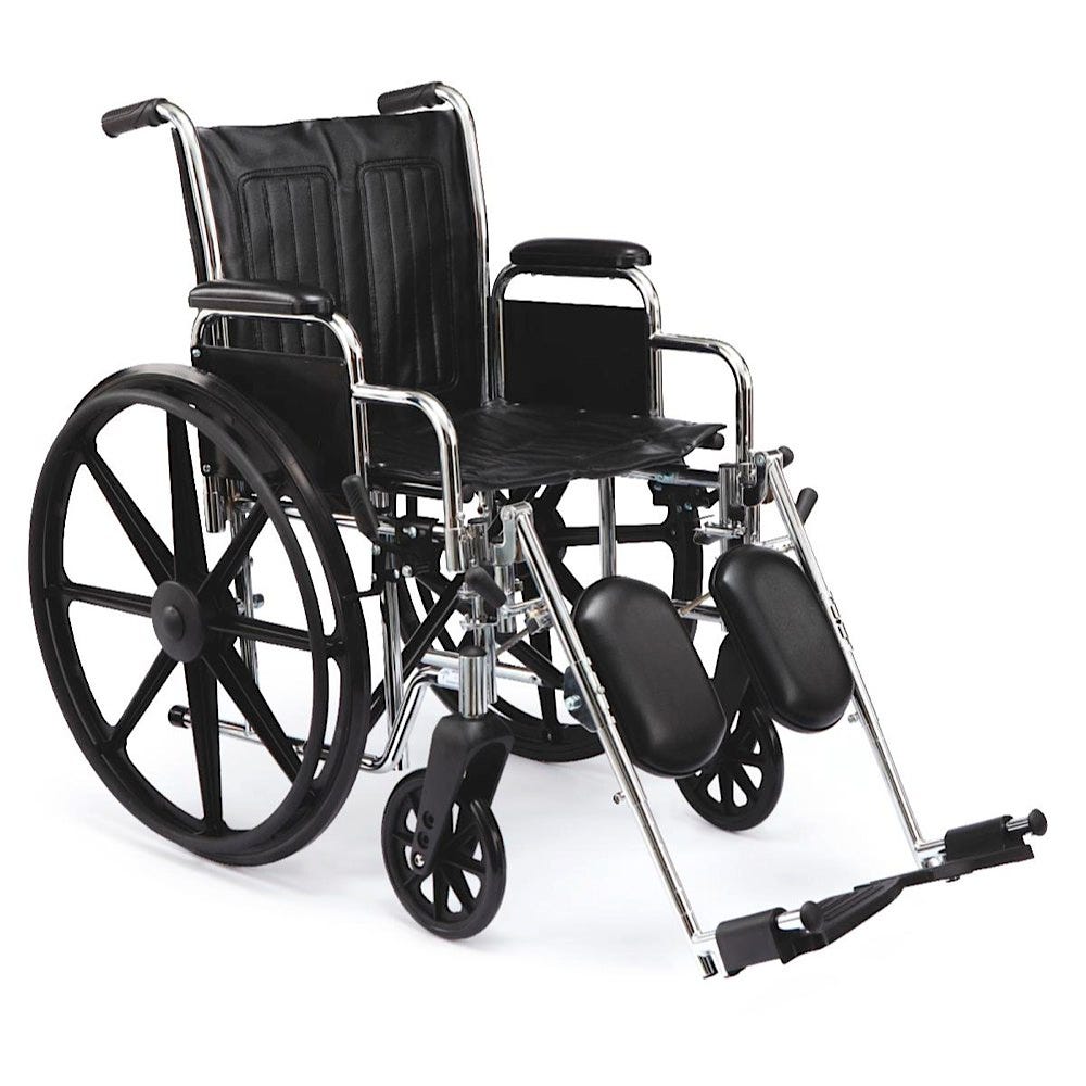 School Health Junior Wheelchair 16" with Detachable Elevating Leg Rests