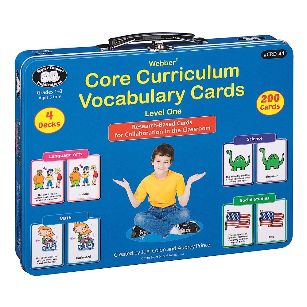 Webber Core Curriculum Vocabulary Cards Level One