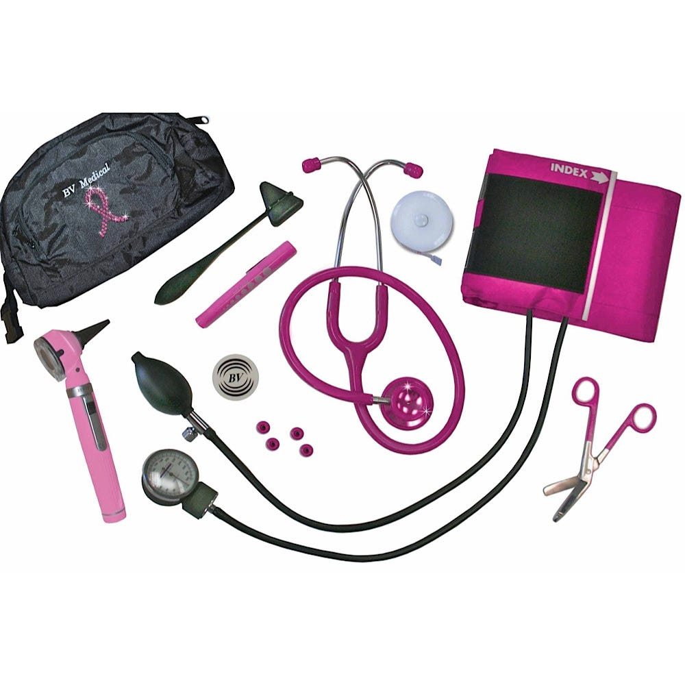 Breast Cancer Awareness all-in-one Dual Head Combination Kit w/ Pocket Otoscope