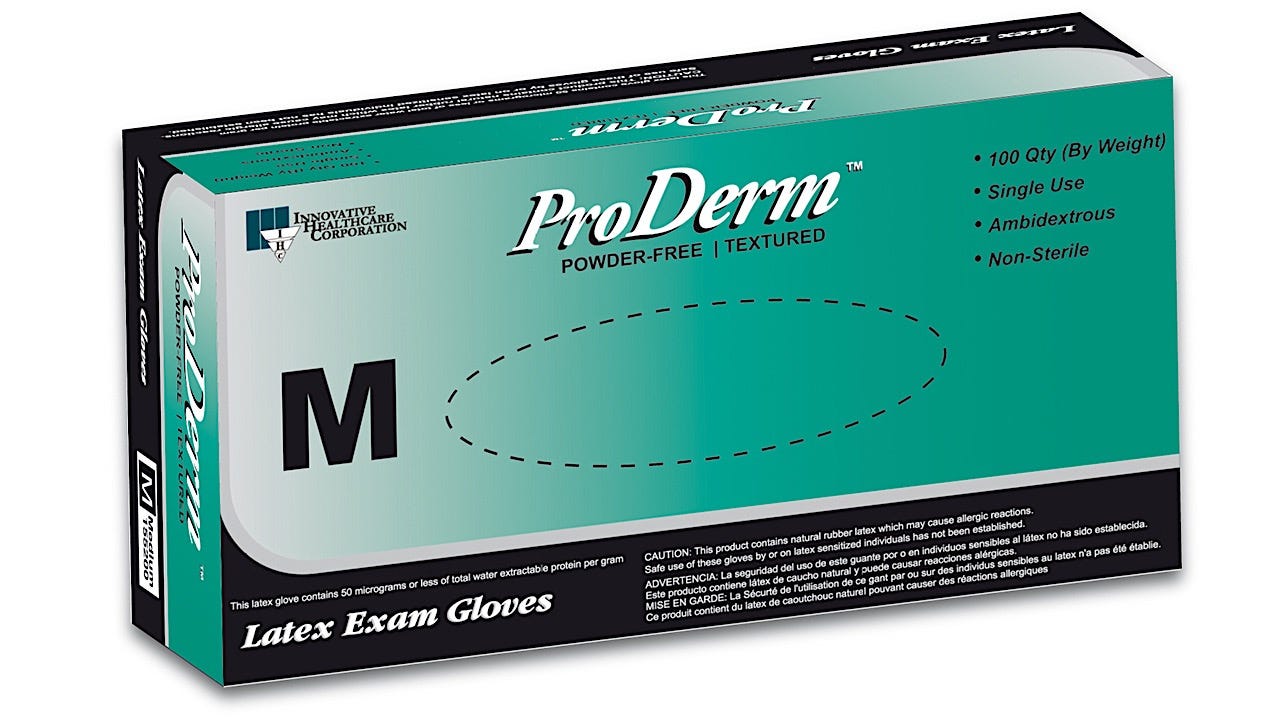 Gloves Exam X-Large Latex Non-Sterile, 100/Box