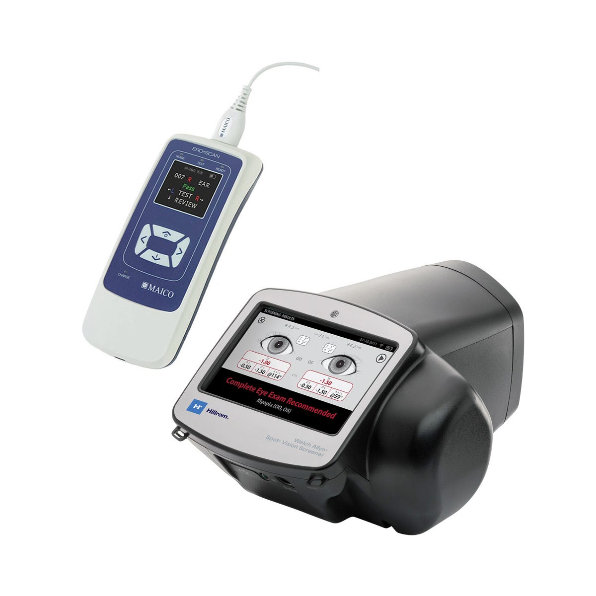 School Health Early Intervention Combo Kit featuring the Spot Vision Screener and MAICO ERO•SCAN® OAE with Sessions Software 