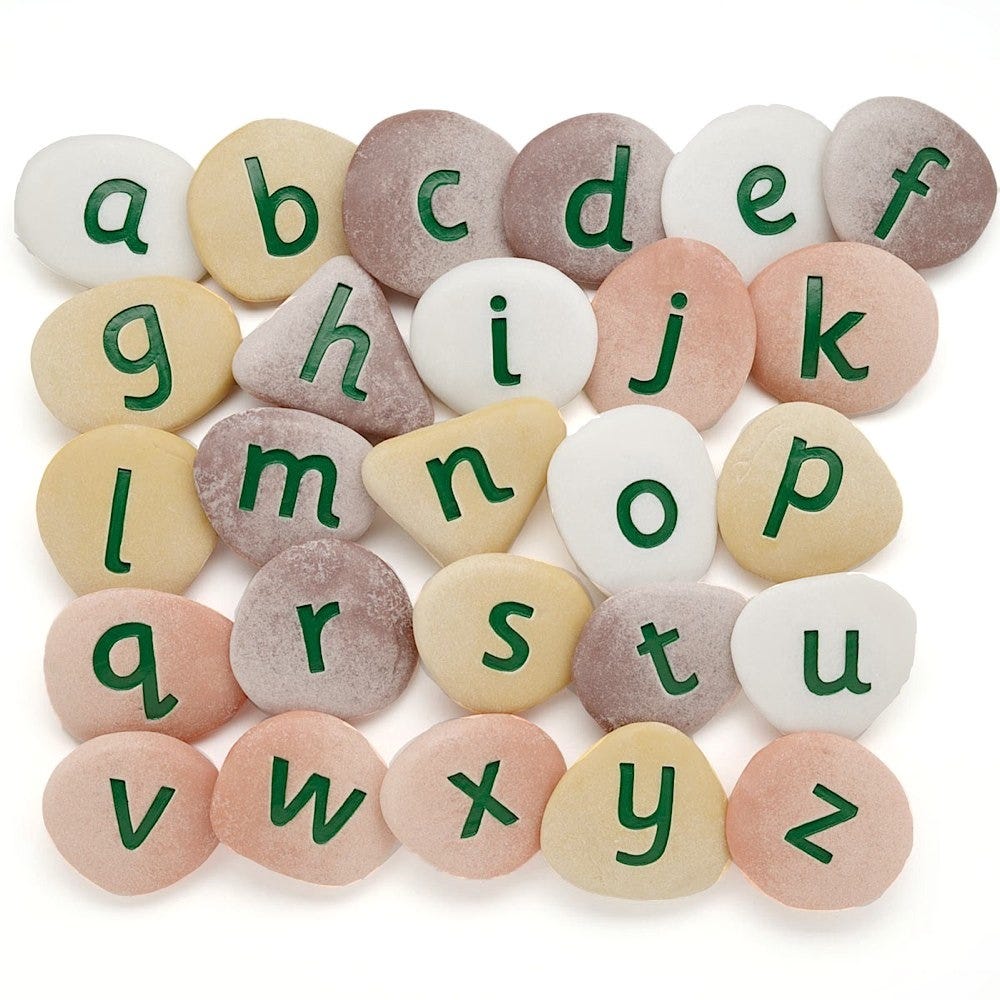 Jumbo Alphabet Pebbles, Set of 26