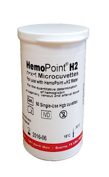 Hemopoint H2 Microcuvettes, 100/bx