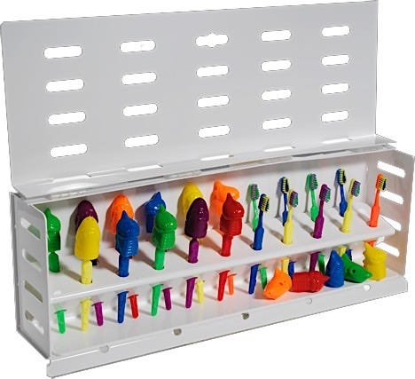 Wall Mount Toothbrush Rack with 20 Toothbrushes