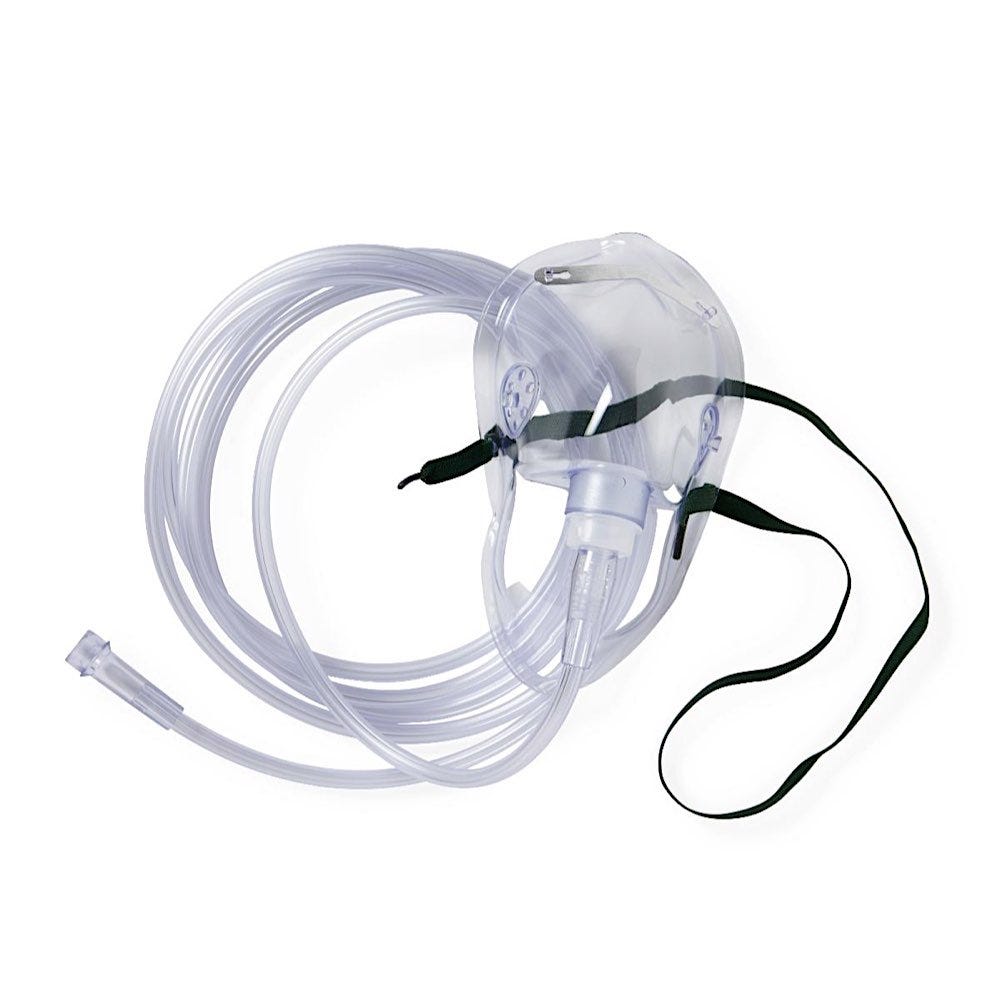 Adult Disposable Oxygen Mask, Medium Concentration, 7' Tubing