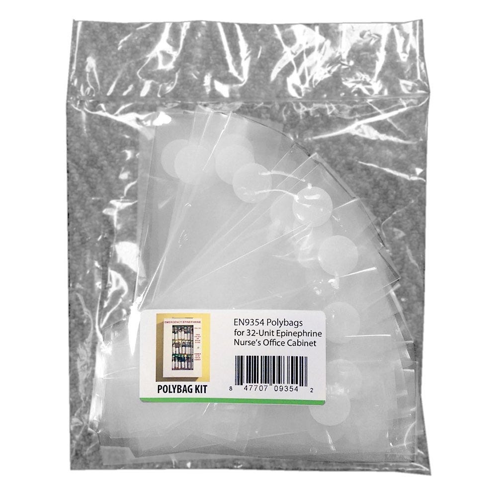 Allergy Emergency Kit Polybag Sleeve And Hook & Loop Fasteners For Auto-Injectors, 40/pack