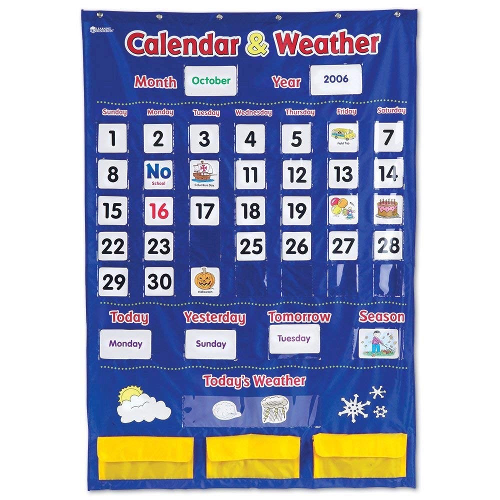 Calendar and Weather Pocket Chart