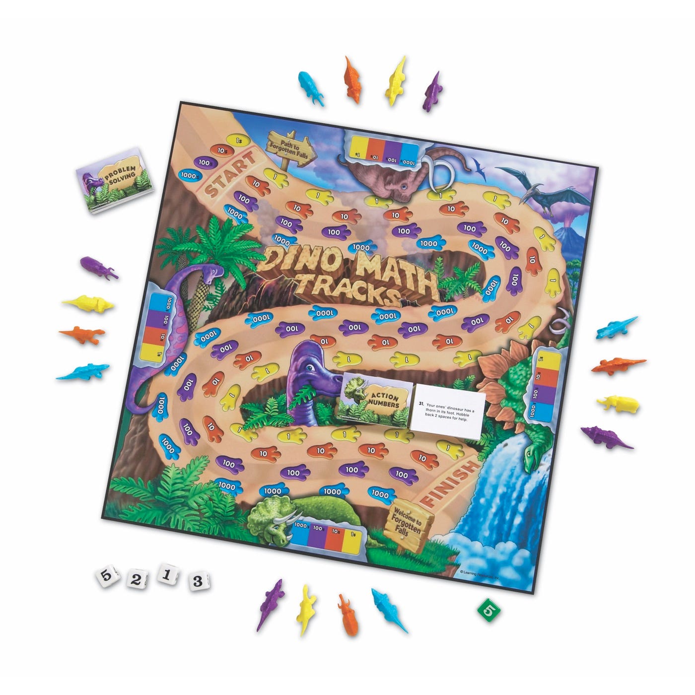 Dino Math Tracks Place-Value Game