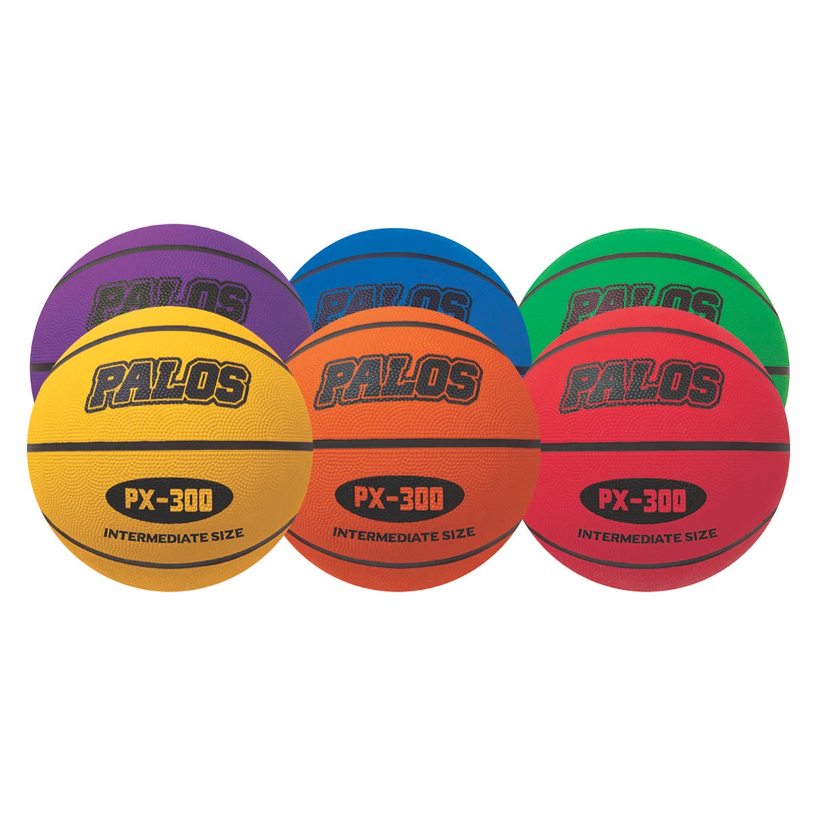 PALOS PX-300™ Premium Colored Rubber Basketballs