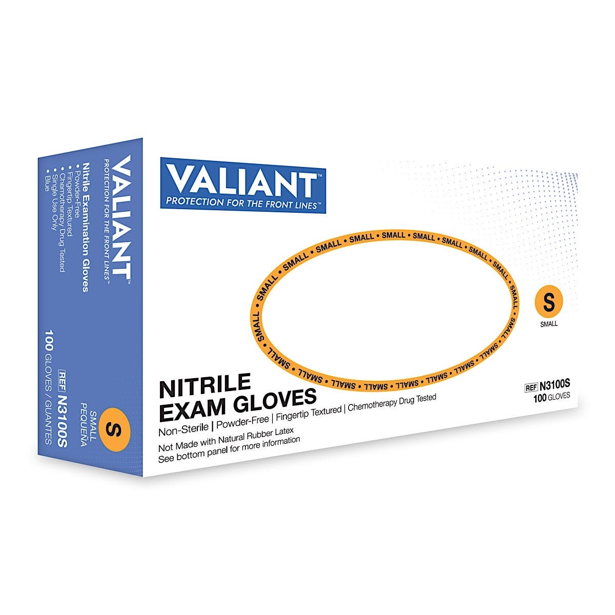 Nitrile Exam Gloves, Chemo Tested, Blue, 3.5 mil, 100/box
