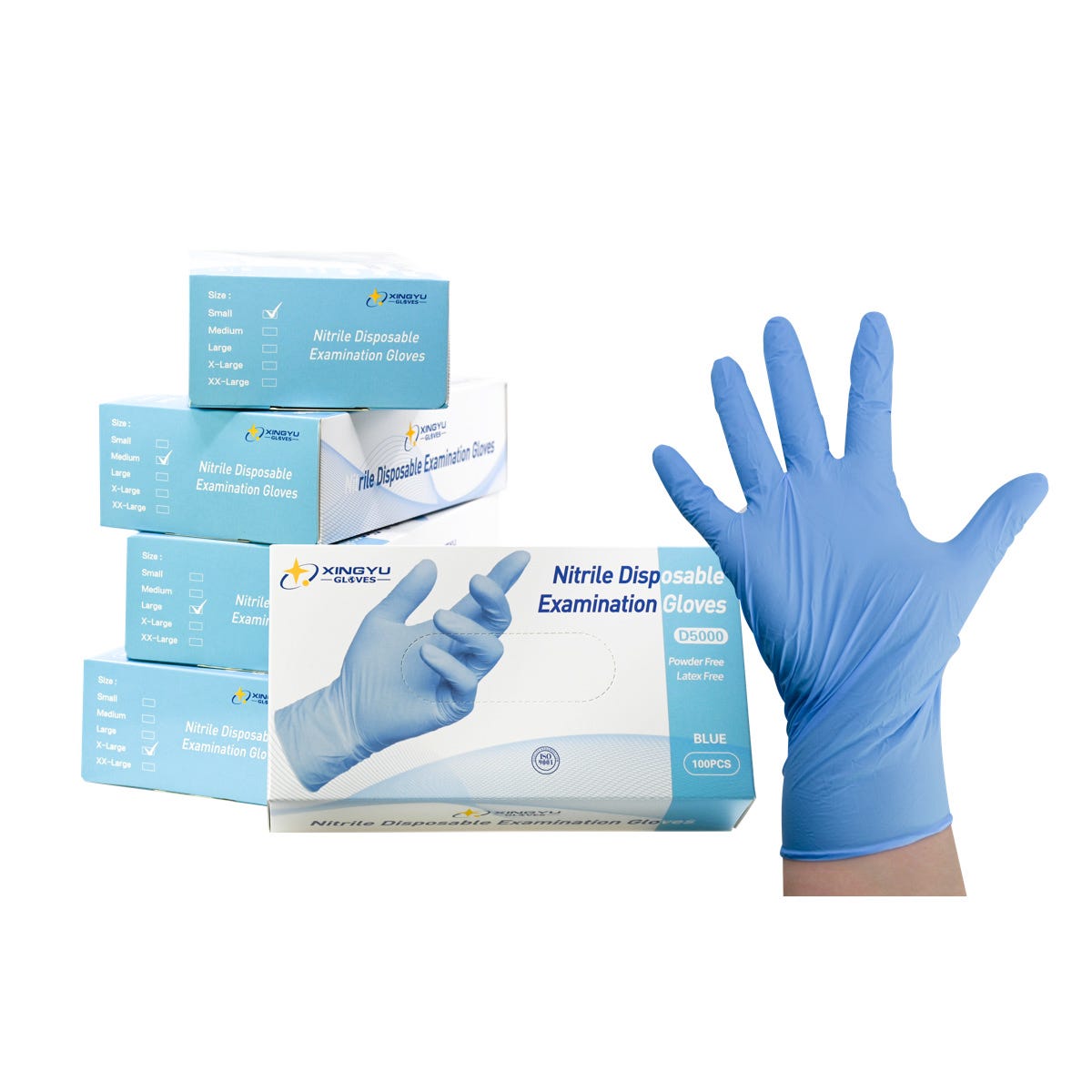 Blue Nitrile Exam Gloves
