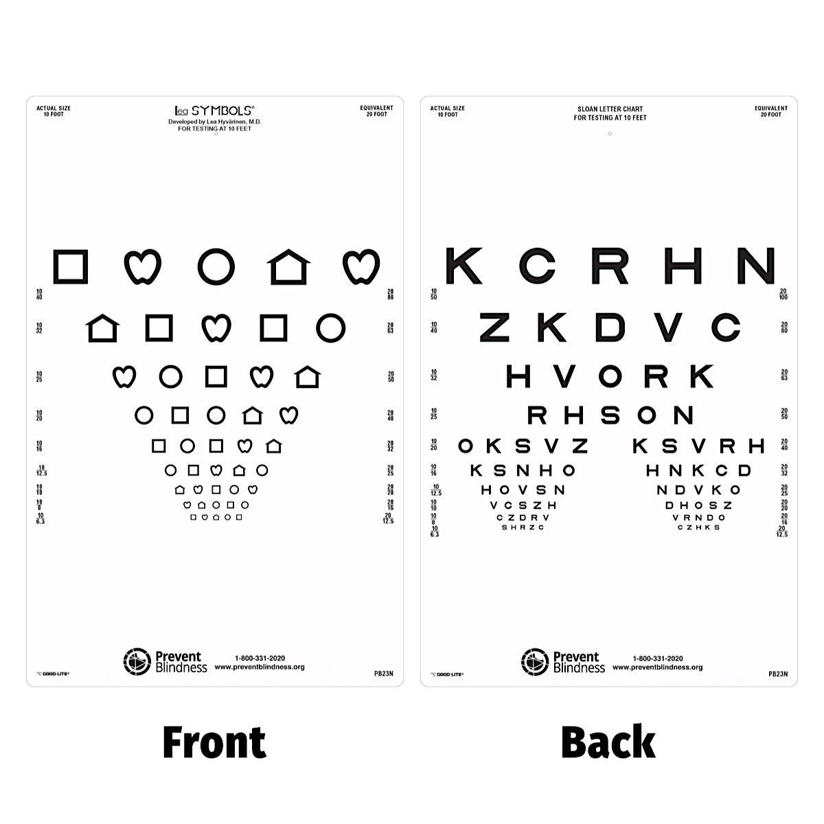 PB23N LEA SYMBOLS & Sloan Letters Set 