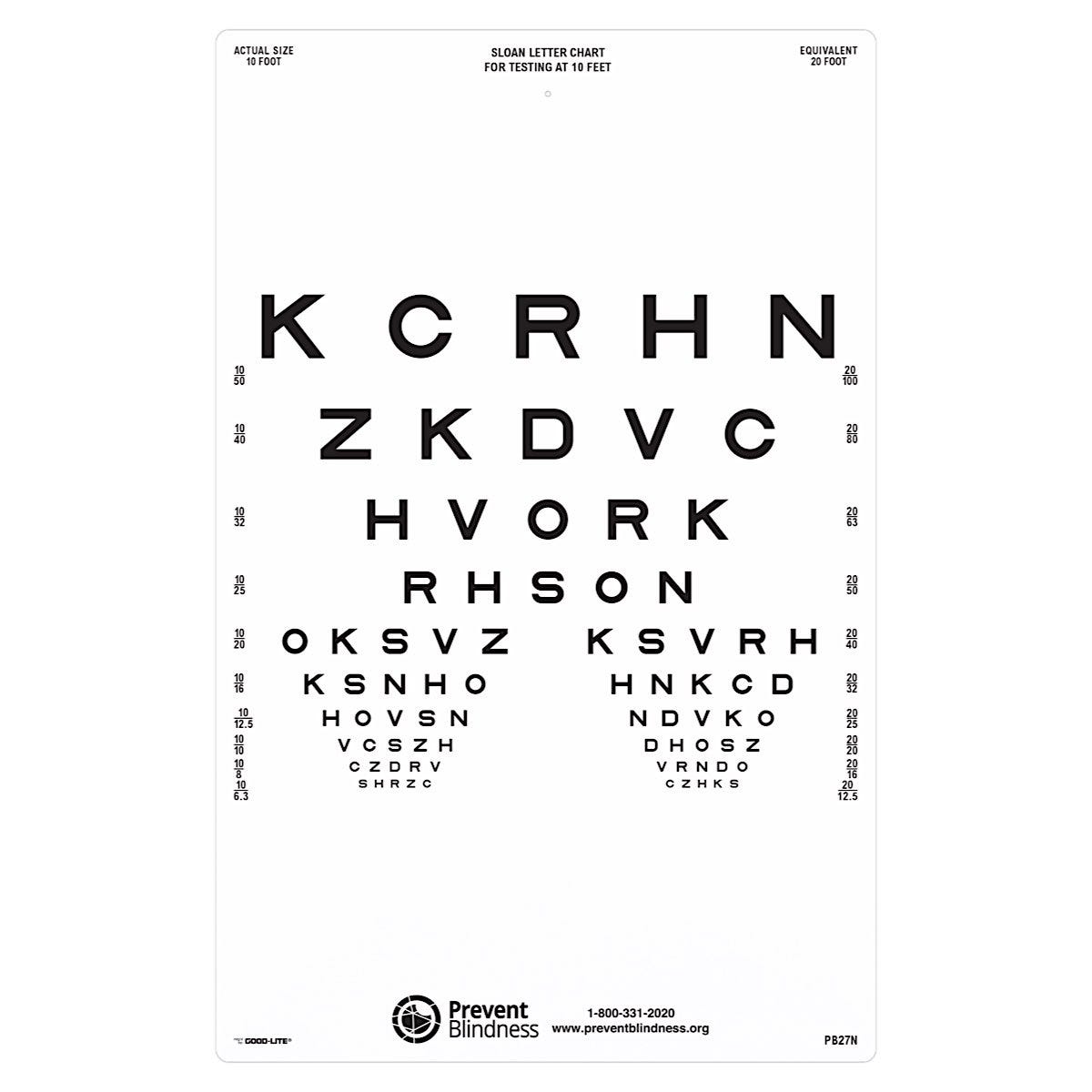 PB27N Sloan Letters Vision Chart