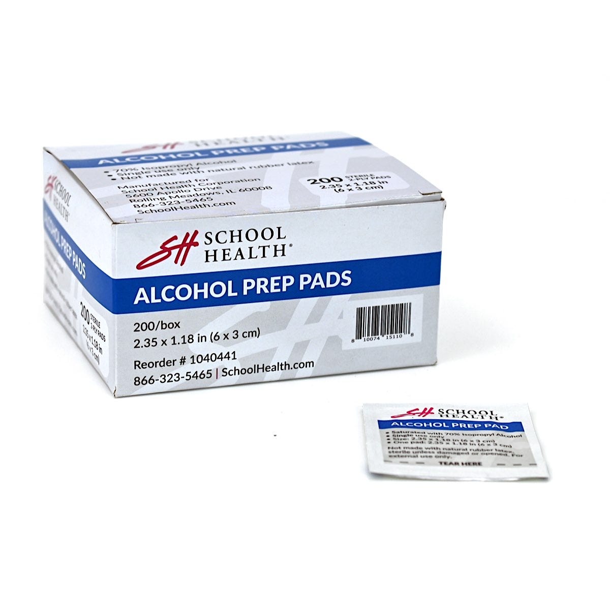 School Health Alcohol Prep Pads, 200/bx
