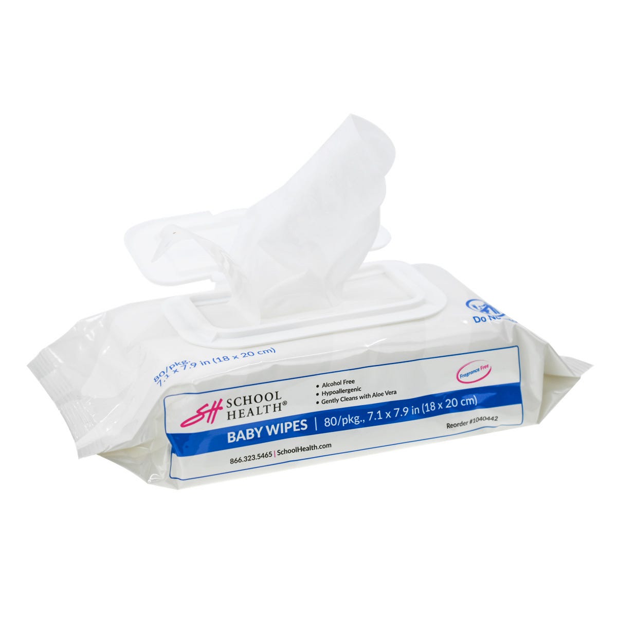 School Health Baby Wipes, 80/Pk
