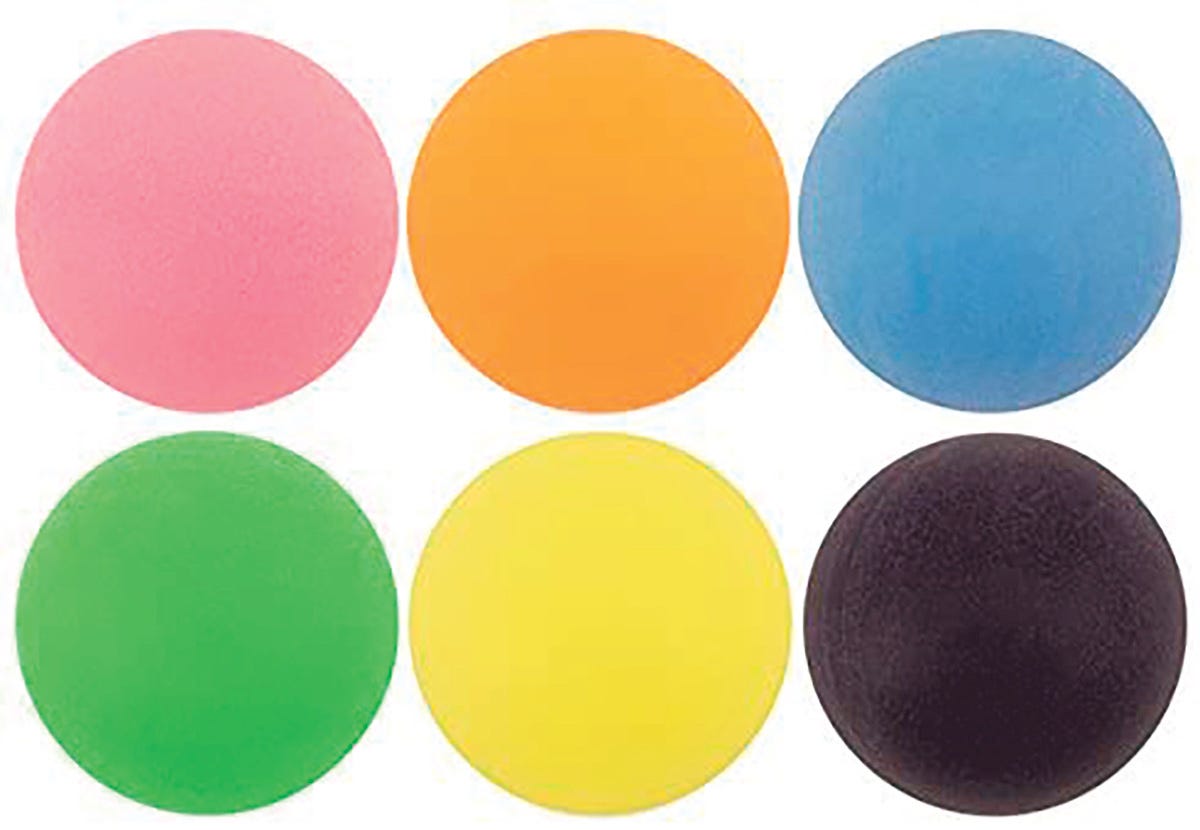 Multicolor Table Tennis Balls 6/PK