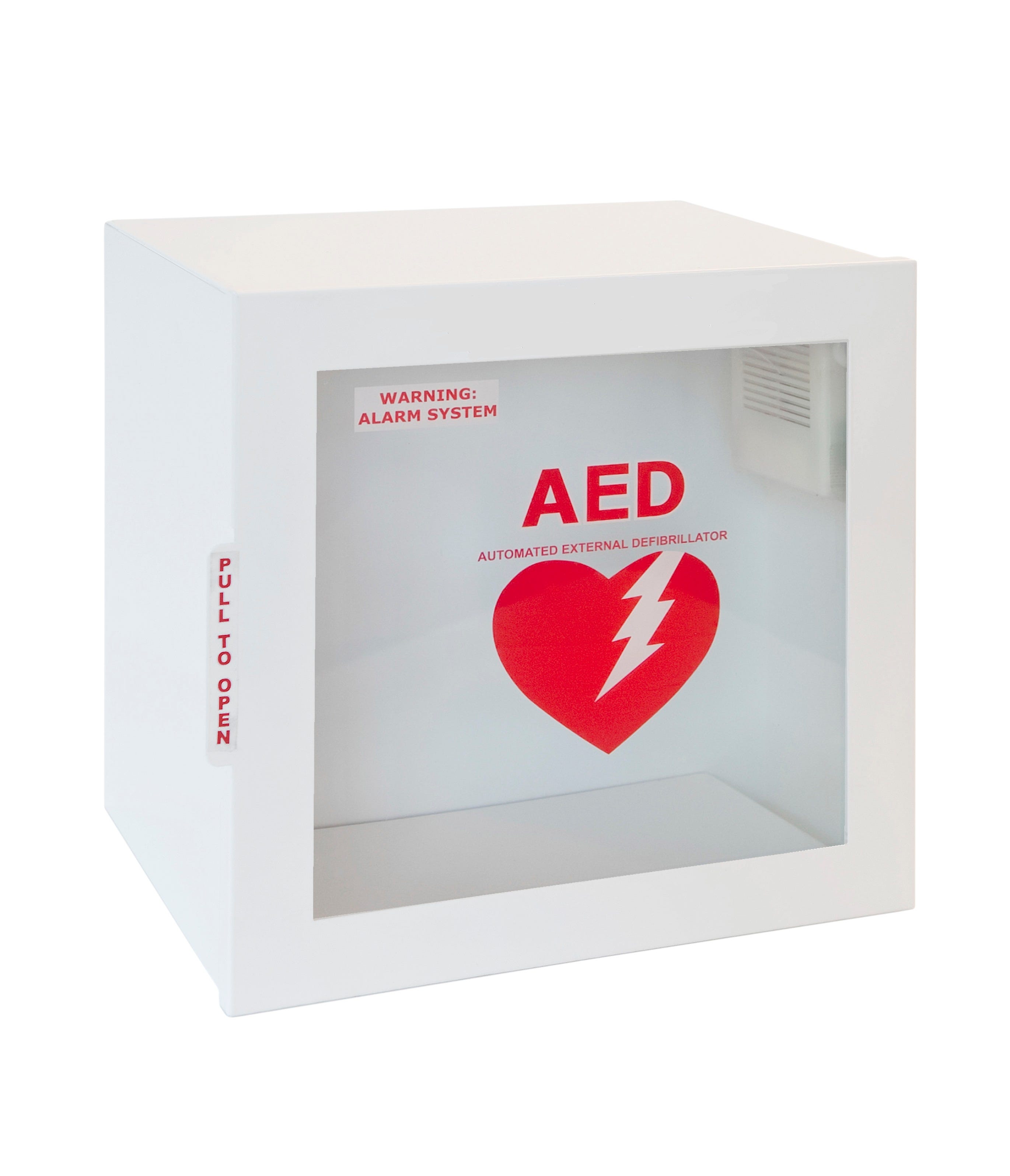 Surface Mount AED Wall Cabinet, 9" Deep with Alarm