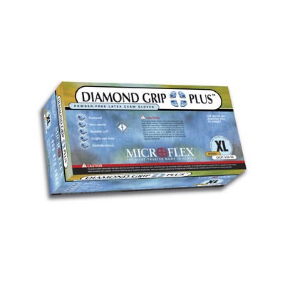Diamond Grip Plus Gloves Latex, Small 100/Box