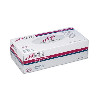 School Health Vinyl Premium Powder-Free Exam Gloves