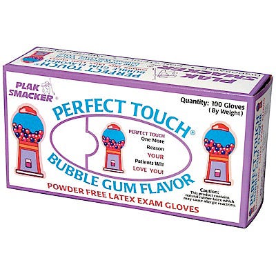Bubble Gum Flavored Powder-Free Latex Exam Gloves