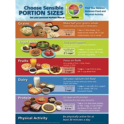 MyPlate Portion Size Poster