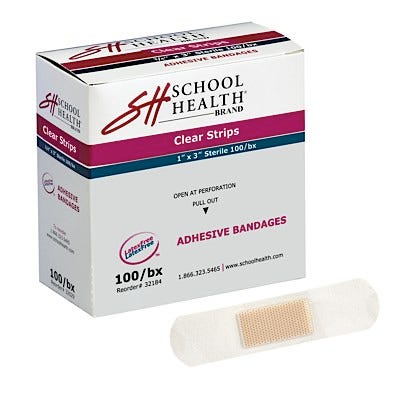 School Health Adhesive Bandages, Clear
