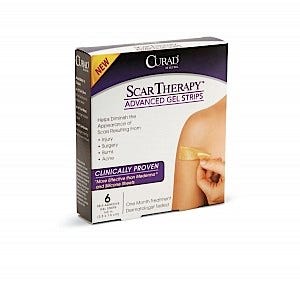 Curad Advanced Gel Scar Therapy Treatment Strips, 1" x 3", 6 Count