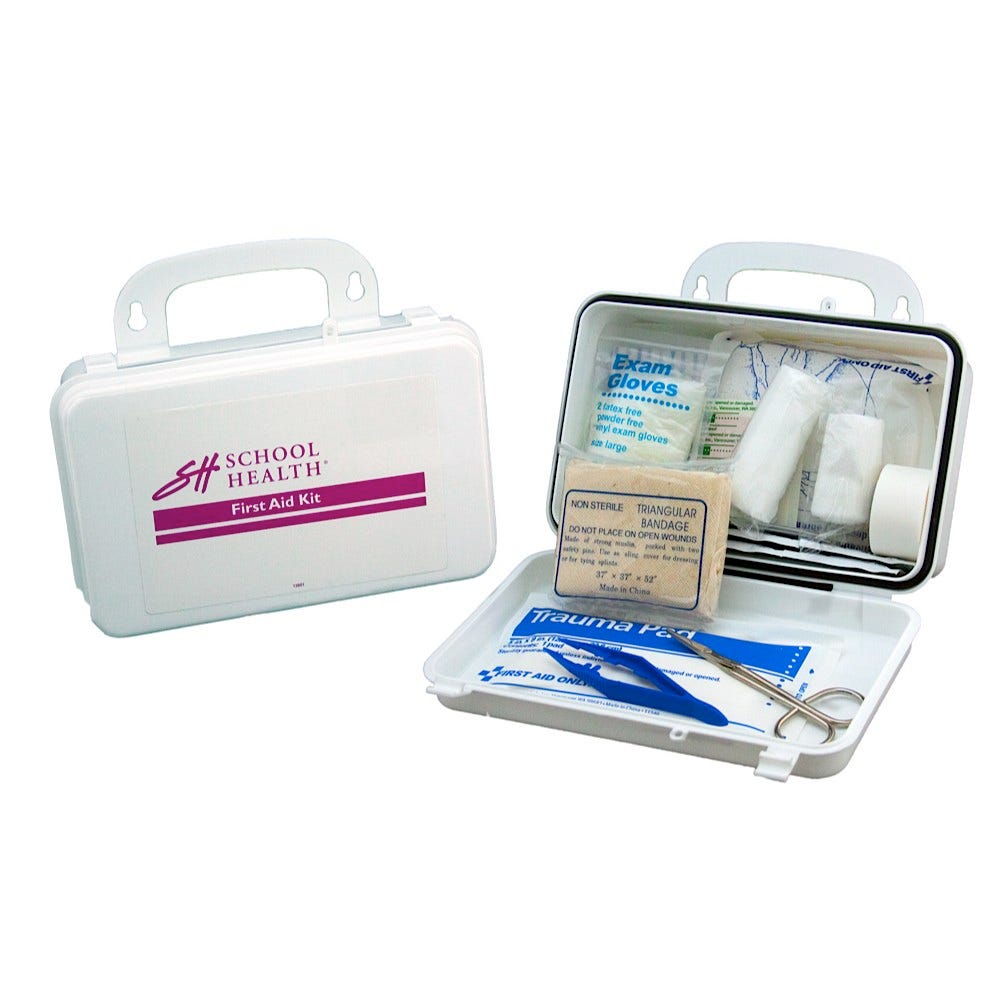 School Health 10-Person Plastic, 62-Piece Bulk First-Aid Kit  