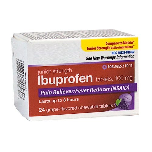 Jr. Strength Ibuprofen Chewable Tablets, 24/Box