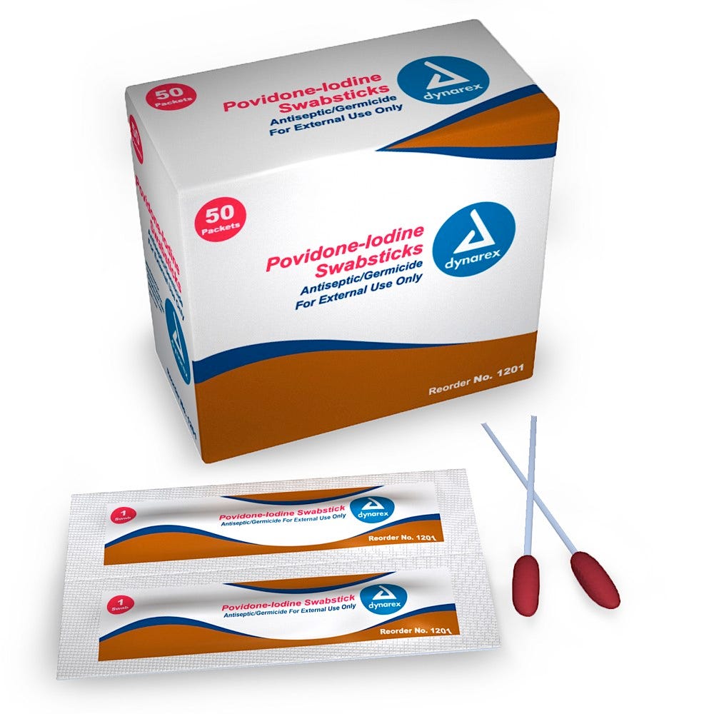 Povidone Iodine Swabs 50/Box
