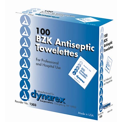 Dynarex BZK Towelettes 100/box