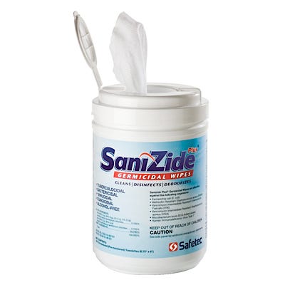 SaniZide Plus Germicidal Wipes 160/Package