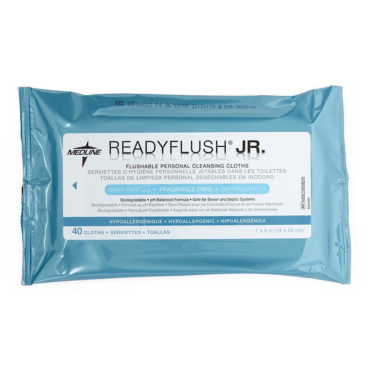 ReadyFlush Biodegradable Flushable Wipes, 40/Pack