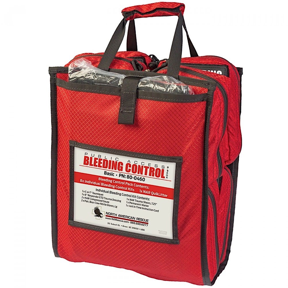 North American Rescue Public Access Bleeding Control 8-Pack, in Nylon Bag - Basic