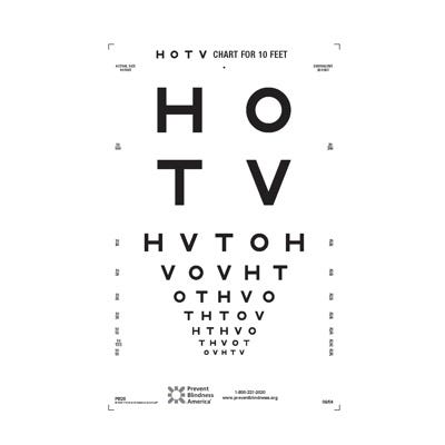 PB25 Vision Chart Set HOTV (Plastic)