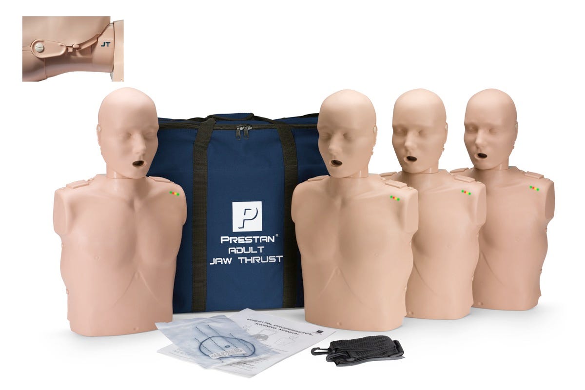 PRESTAN Adult Manikin with CPR Monitor and Jaw Thrust - 4/pack