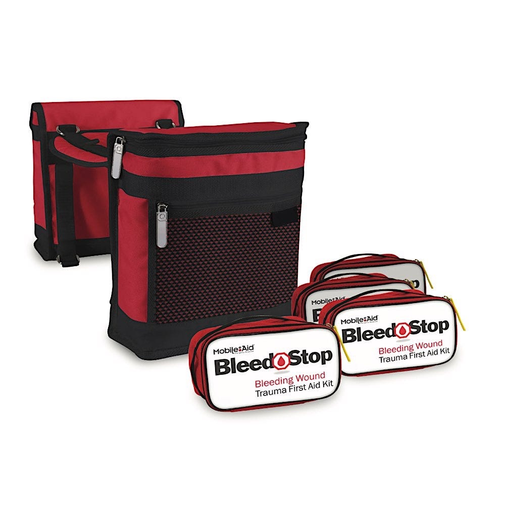 BleedStop Ride-Along 300 Bleeding Wound Trauma First Aid Saddlebags [4 SINGLE 300 IR kits]