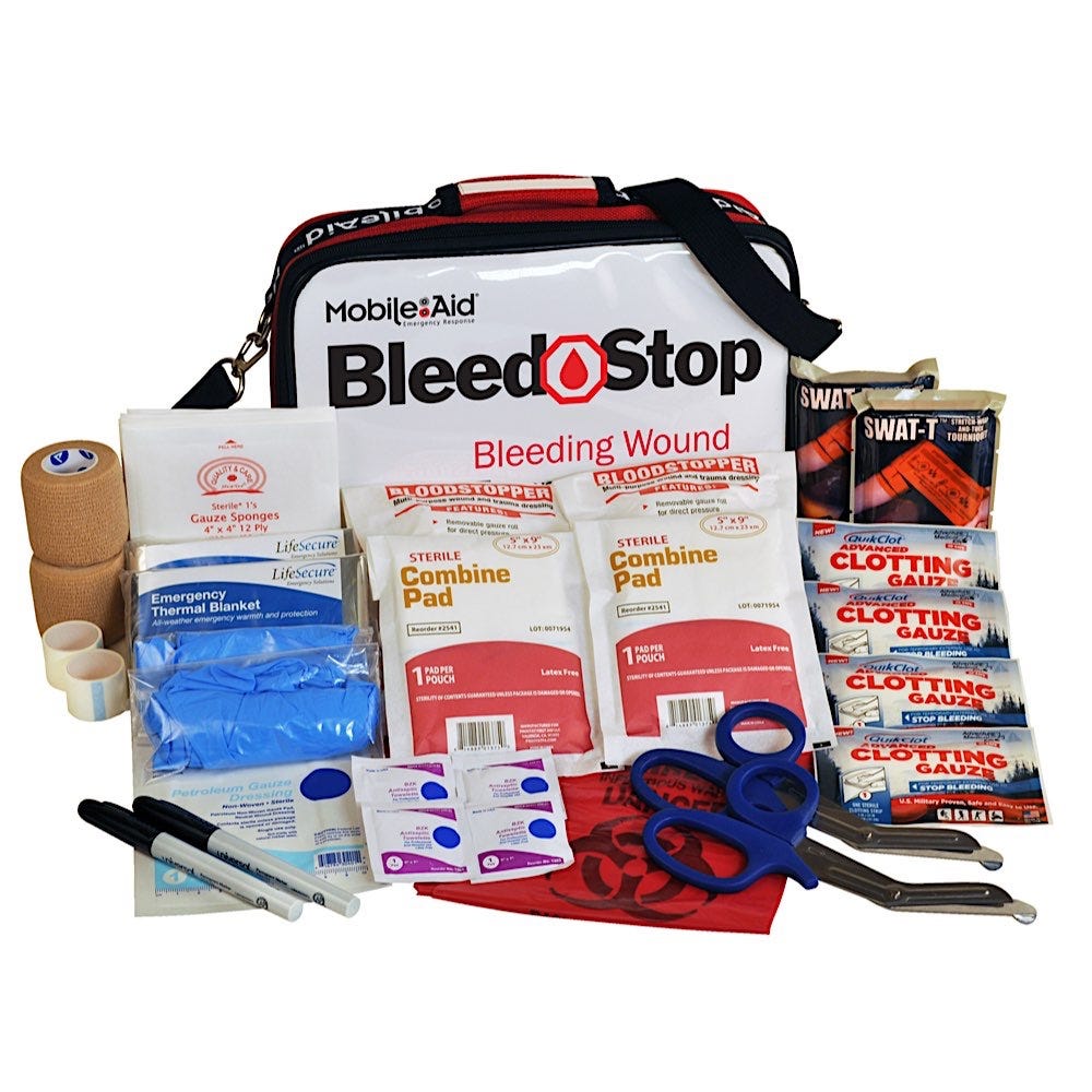 BleedStop DOUBLE 100 OTS (Over-The-Shoulder) Bleeding Wound Trauma First Aid Kit