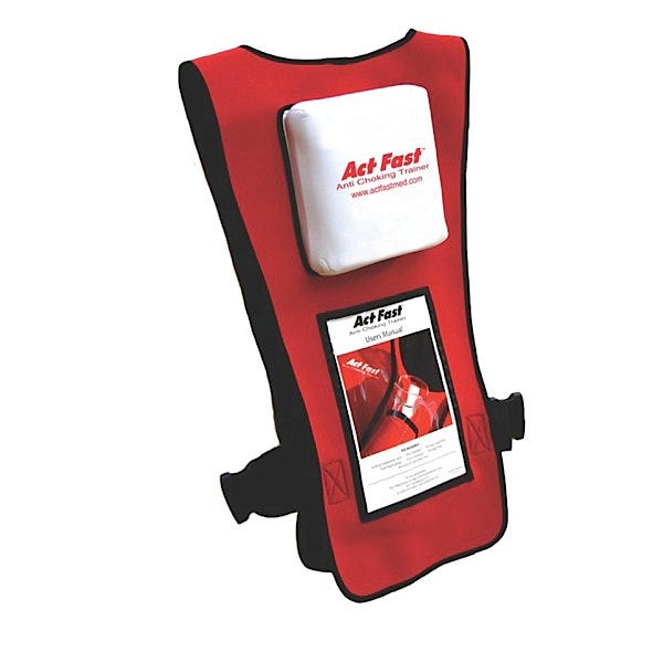 Act Fast Anti Choking Trainer, Red (American Red Cross Protocol), 4/pack