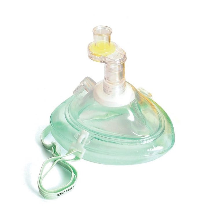 Laerdal Pocket Mask - with Oxygen Inlet, in Resealable Poly Bag