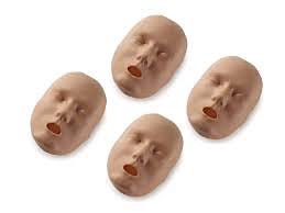 PRESTAN Replacement Dark Face Skins for the Professional Adult Dark Skin Manikin, 4-Pack