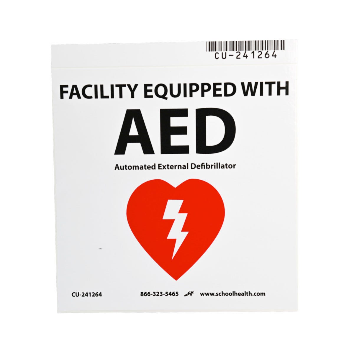 School Health AED Facility Sticker, 5"x5"