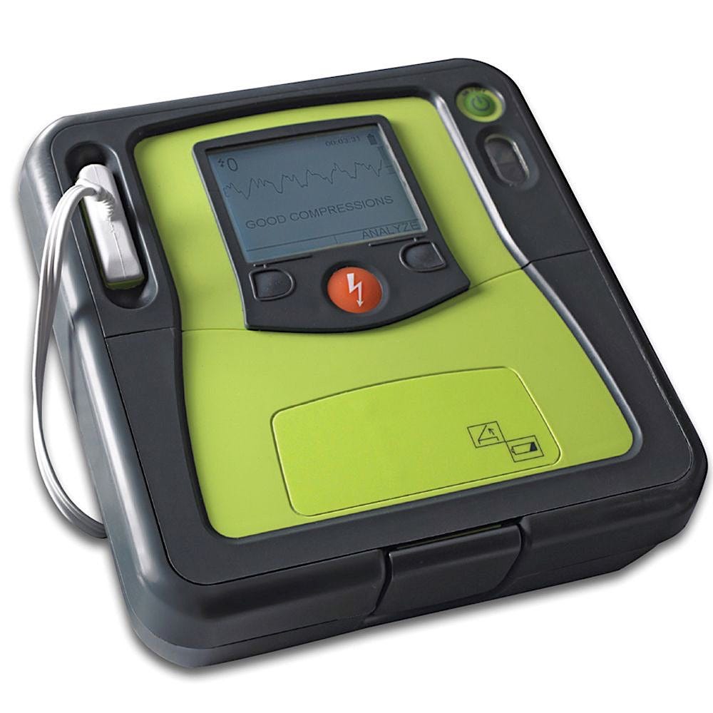 ZOLL AED Pro, Semi-Automatic with Manual Override, 1 set of CPR-D Padz and a Rechargeable Battery
