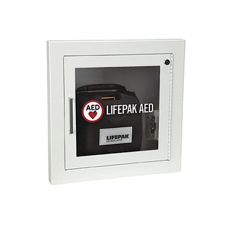 Physio-Control Cabinet AED Recessed with Audible Alarm, Stainless Steel