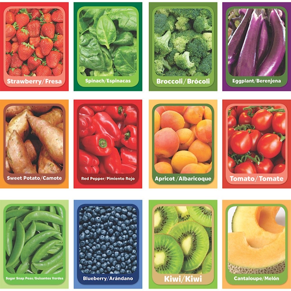 Fruit & Vegetable Senses Oversized Flash Cards