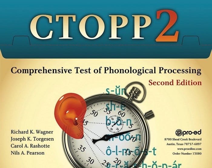 CTOPP-2: Comprehensive Test of Phonological Processing - Second Edition