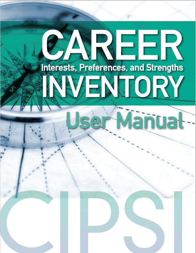 CIPSI: Career Interests, Preferences, and Strengths Inventory Online