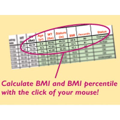 BMI Percentile Spreadsheet