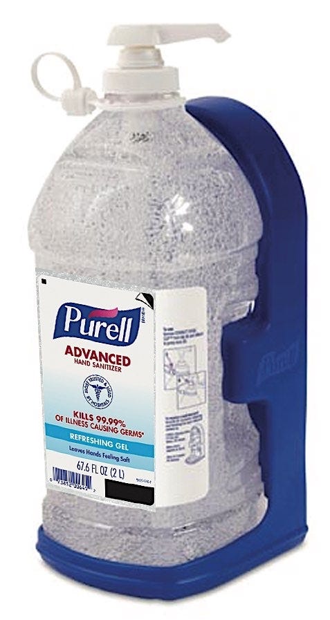 Purell Advanced Hand Sanitizer, Economy Size 2L Pump Bottle and Wall Bracket 